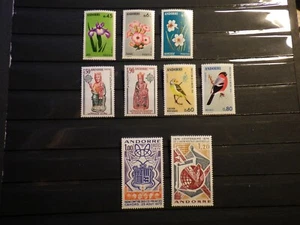 9x Timbres ANDORRE ANDORRA 1974 Annee COMPLETE Neuf ** Unused MNH ** - Picture 1 of 1