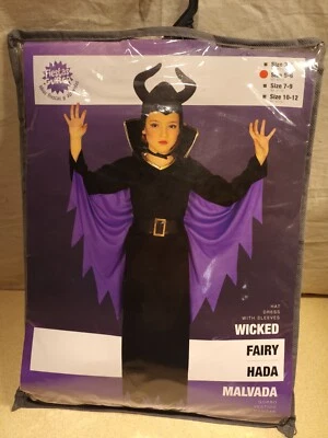Wicked Fairy Girls Costume  Fairytale Fancy Dress Party Outfit Age 5-6 years - Image 1 of 4
