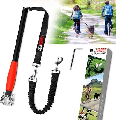 Correa de bicicleta para perros - Fácil instalación de quitar - Mango negro y rojo Foto 1 de 4