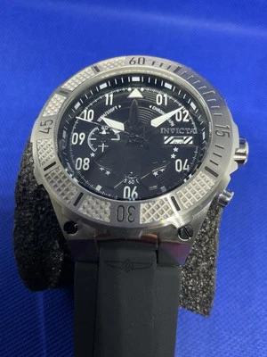 Invicta Aviator silver/black dial, black strap mod 39888 men’s wristwatch - image 1 of 4