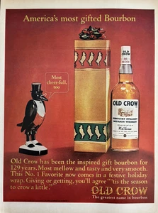 Old Crow Bourbon Kentucky Straight 86 Proof Smooth Gifted Vintage Print Ad 1960s - Picture 1 of 1