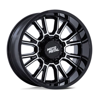 17x9 Moto Metal MO810 Legacy Gloss Black Machined Wheels 8x6.5 (1mm) Set of 4 - Image 1 of 4