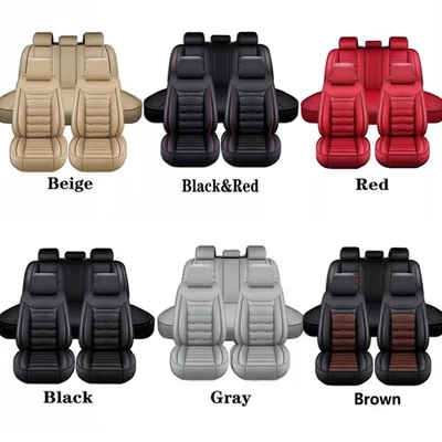 For Honda Accord Civic CR-V Leather Car Seat Cover Full Set Protector Mat - Image 1 of 4