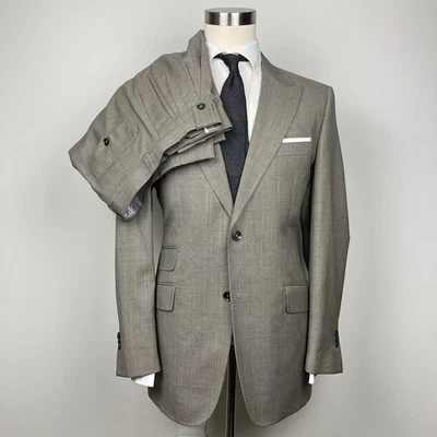 Traje de hombre Tiglio Rosso 2 piezas lana gris chaqueta 42R 1-Btn pantalones hechos en Italia E121758 Foto 1 de 4