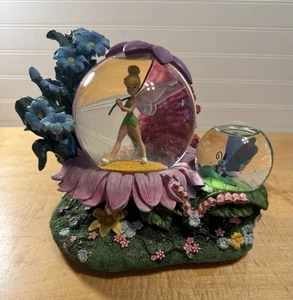Disney Peter Pan's TINKERBELL Musical Battery Glitter Flow Double Snow Globe - Picture 1 of 13