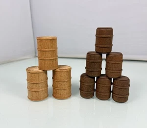 Vintage 9 Stck. Lionel Nachkrieg Spur O O27 Holz Holzfässer Zubehör Posten 2 Typen - Bild 1 von 11