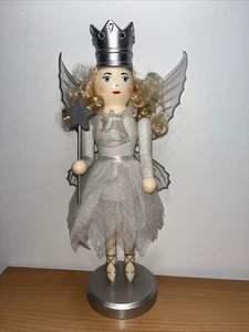 Schiaccianoci ballerina principessa fata prugna zucchero bianco 2018 con corona 13 3/4" HL - Foto 1 di 8