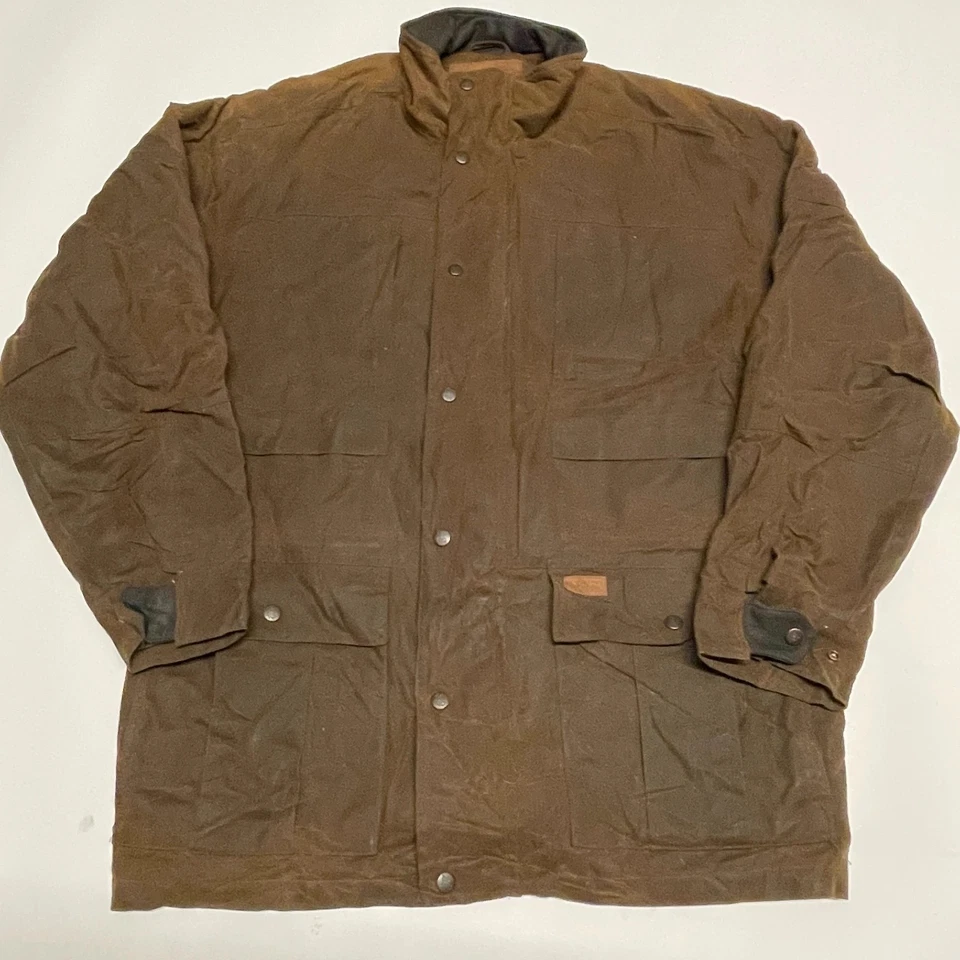 Outback Trading Company Wax Jacket Mens 2XL Brown Oilskin Country Outdoor Chore - Image 1 of 4