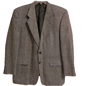 Vintage Bert Pulitzer 100% Silk Blazer Mens Sport Coat Black Gray Jacket 44R - Picture 1 of 11