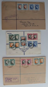 Sudáfrica 1937 Coronación KGVI Pares Selfridge Londres Pretoria etc. Cubierta x 3 - Imagen 1 de 2