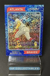 2023 Topps Heritage #183 Ronald Acuña Jr. Chrome Blue Sparkle Refractor - Picture 1 of 3