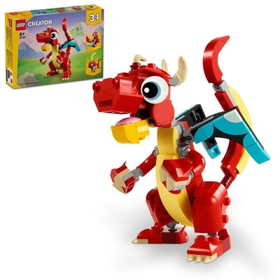 LEGO Creator Red Dragon Toy Birthday Present Block Educational Boys Girls Childr - Image 1 of 4