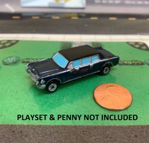 2" MINIATURE DARK NAVY BLUE LINCOLN 1966 BLACK ROOF LIMOUSINE MICRO MACHINES - Picture 1 of 16