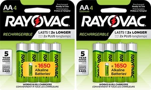 Rayovac AA Precharge 1350mAh NiMH 8 Batteries - Picture 1 of 1