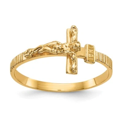 14k Yellow Gold Polished Jesus Band Ring for Women Size 7, 1.13gram - Image 1 of 4