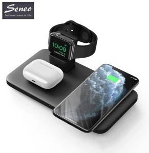 Seneo 3 in 1 Wireless Charging Station for iPhone 12 13 14 15 Pro Max - Picture 1 of 11