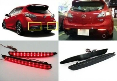 Para Mazda 3 Axela BL Lente Negra LED Parachoques Reflector Trasero Freno Luces de Parada Lámpara Foto 1 de 4