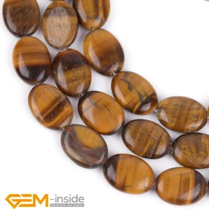 Natural Yellow Tiger's Eye Gemstone Oval Loose Beads For DIY Jewelry Making 15" - Picture 1 of 28