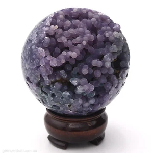 Sphere 66mm Grape Agate 350g Gemstone Crystal Ball Natural Mineral Inc Stand - Picture 1 of 7