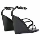 Womens Ankle Strap Sandals Ladies Wedge Heel Square Toe Strappy Summer Shoes 3-8