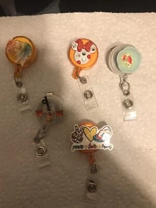 Lot Of 5 Cute Badge Reel Holders Retractable ID Handmade, ID Holder - Picture 1 of 1