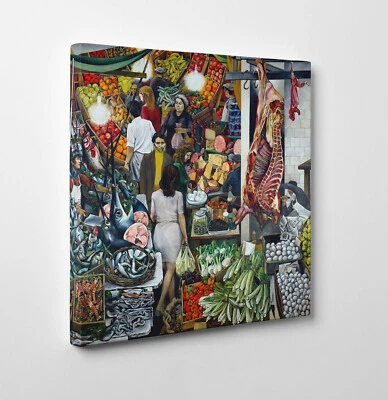 SHOPART 🥇 Quadro Renato Guttuso La Vucciria Palermo Stampa su Tela Vernice Pennellate