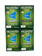 4 x 105 Nicorette Gum original Flavour 2mg - 420 Total (uk seller)