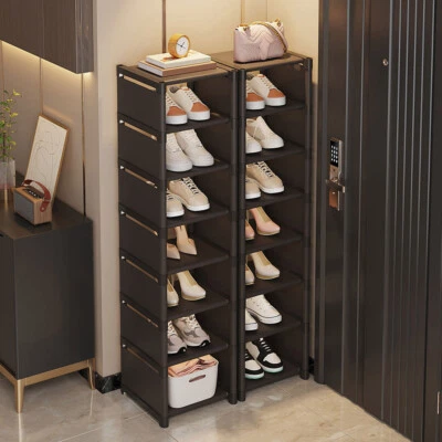 Shoe Rack 6/7/8 Tier DIY Narrow Small Free Standing Shoes Storage Tall Organizer - Image 1 of 4