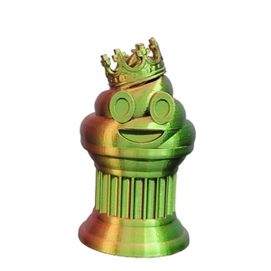 King Poop Emoji Trophy - Award/Gift - 6" Red/Green King Poop Emoji - Znet3D - Picture 1 of 9