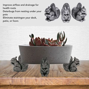 HG 3PCS Flower Pot Decorative Feet Resin Animal Statue Plant Pot Support Feet - Picture 1 of 33