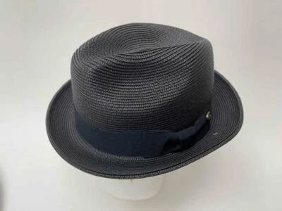 Nuevos Sombreros Época Verano Paja Poli Trenza 2" Ala Negro Vestido Sombrero Fedora F2810 Foto 1 de 3