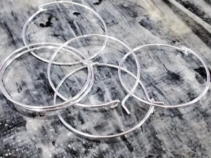 925 Sterling Silver Hoop Earring Findings,  27x24x1mm,  5 pair, Free Post - Picture 1 of 2