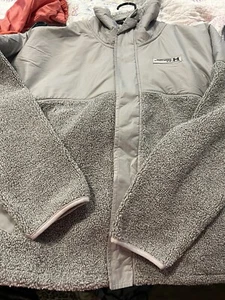 Under Armour Women's Jacket UA Mission FZ Boucle Full-Zip Gray M Medium NEW - Picture 1 of 5
