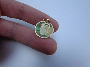 French Art Deco 18K Gold Enamel Aries Ram Zodiac Arthus Bertrand Charm Pendant ! - Picture 1 of 5