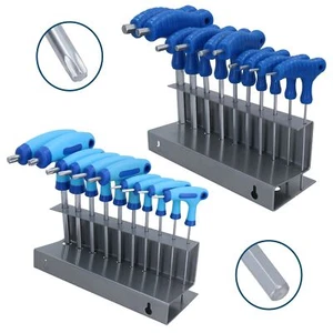 20pc T Bar Allen Key Sets Wrenches 2mm – 10mm T9 – T50 With Storage Racks - Picture 1 of 5