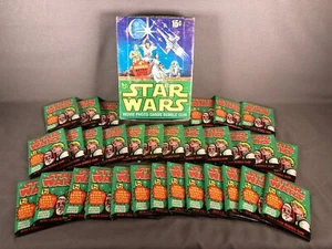 1977 STAR WARS  🟢🟡🔴 🟢🌑 / UNOPENED - SEALED Topps Wax Pack (1); Series 4 - Picture 1 of 4