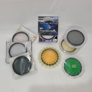 Lot of 8 Optical Camera Filters 52/55/58mm Tiffen Hoya Diffusion Polarizer Color - Picture 1 of 10