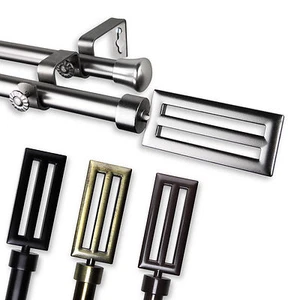 Cobalt 3/4” Adjustable Drapery Double Curtain Rod 28"-170" (4 sizes, 3 colors) - Picture 1 of 9