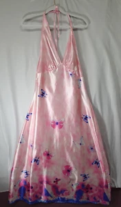 Shein rosa Kleid Damen Medium Satin Schmetterling Batik rückenfrei Sommer Babyshower - Bild 1 von 17
