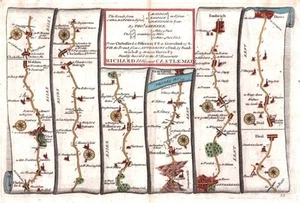 Antike Karte, Die Straßen von Chelmsford nach Maldon & Raleigh in etc., T Gardner, - Bild 1 von 1