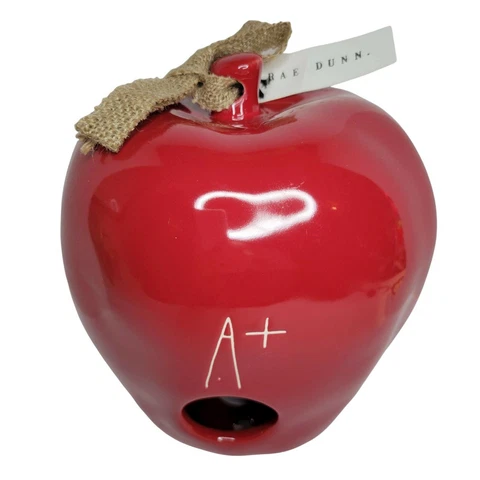 RAE DUNN By Magenta Apple A+ Ceramic Bird House Red Freestanding  7.5" x 7" New Cover