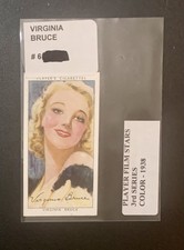 VIRGINIA BRUCE 1938 Players Cigarettes Film Stars Series 3 #6 Tobacco Color Card