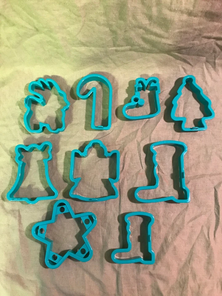 (9) Cortadores de plástico para galletas NAVIDAD GRANDES 3,75 pulgadas - Uso Playdoh también Foto 1 de 3
