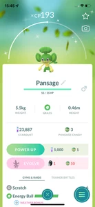 Pokemon Shiny Pansage! Angemeldet oder Abgemeldet! 30 Tage Freundschaft!! Go - Bild 1 von 1