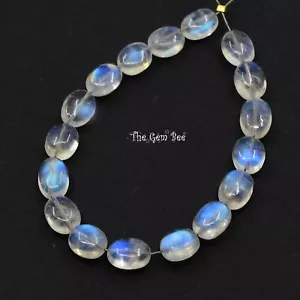 Fine Rainbow Moonstone Smooth Oval Nugget Beads 4.5 inch strand - Picture 1 of 7