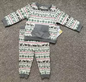 Burt's Bees Infant Boy Casual Winter-Themed Outfit Organic Cotton NWT 12m Bears - Picture 1 of 2