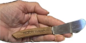 HICKORY FARMS WOODEN HANDLED CHEESE DIP SPREADER KNIFE GIFT COLLECTIBLE TOOL 6” - Picture 1 of 8