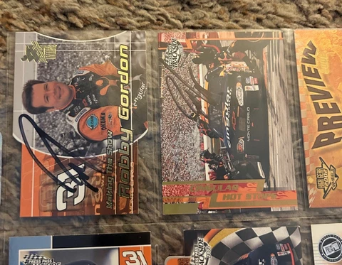 44 ROBBY GORDON NASCAR POST CARD & PRESS PASS TRADING CARDS LOT (CUP, CHEVROLET) Cover