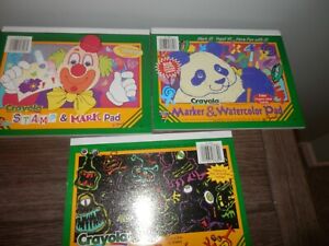 Crayola Giant Marker and Watercolor Pad ,glitter art paper  BOOKS / 3 booklets 