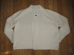 Cardigan GAP taglia XL panna/beige maglia accogliente lunghezza vita aperto davanti spesso ~ nuovo con etichette - Foto 1 di 7